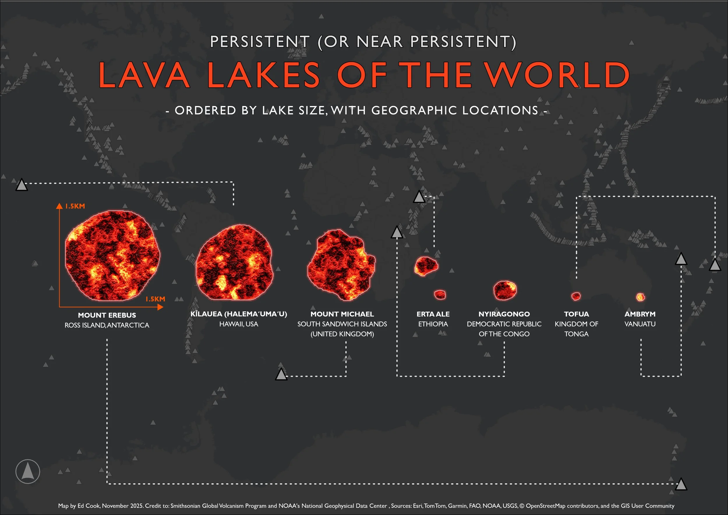 Map of Lava Lakes of the World (2025)