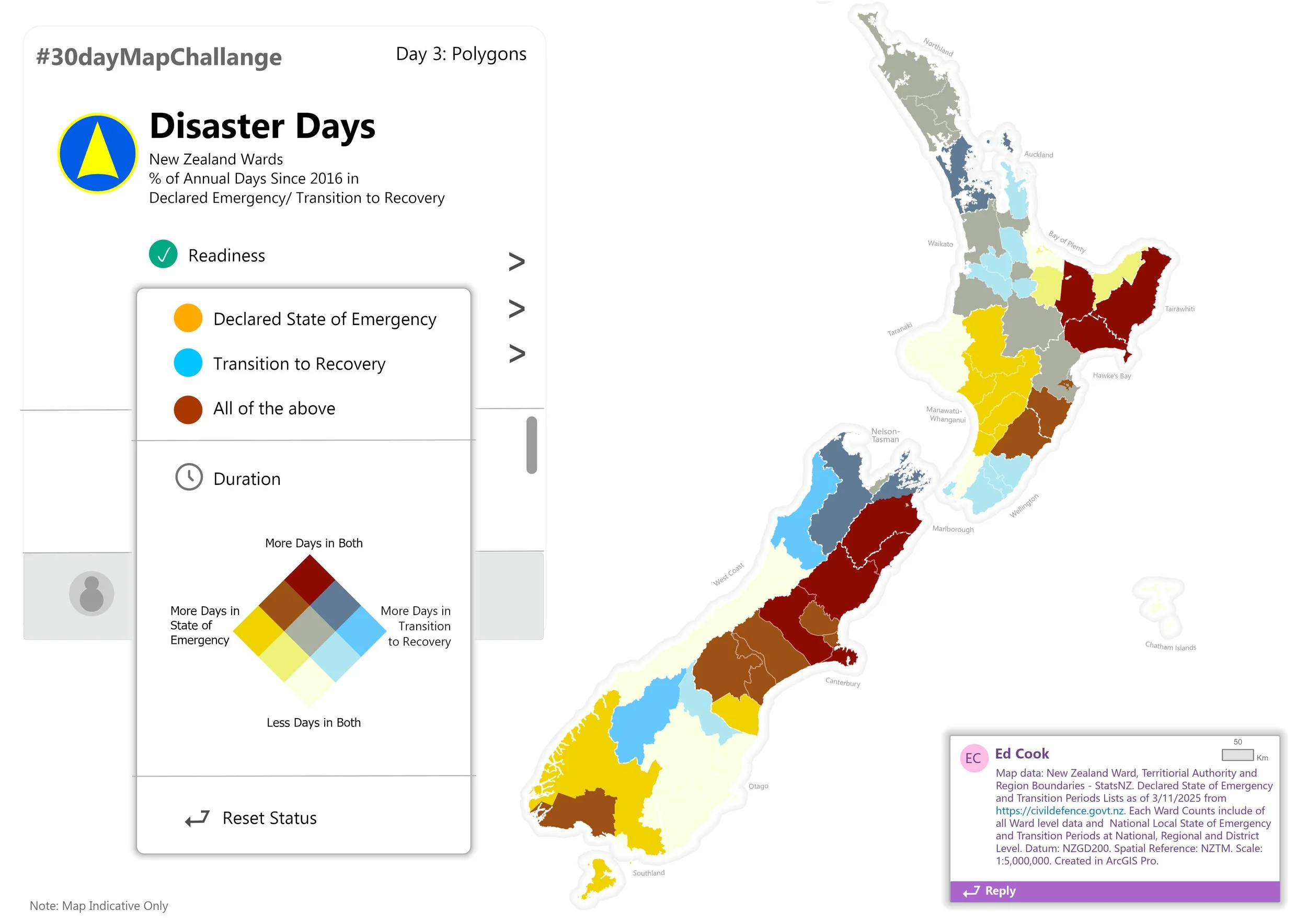Map of Disaster Days in New Zealand (2025).