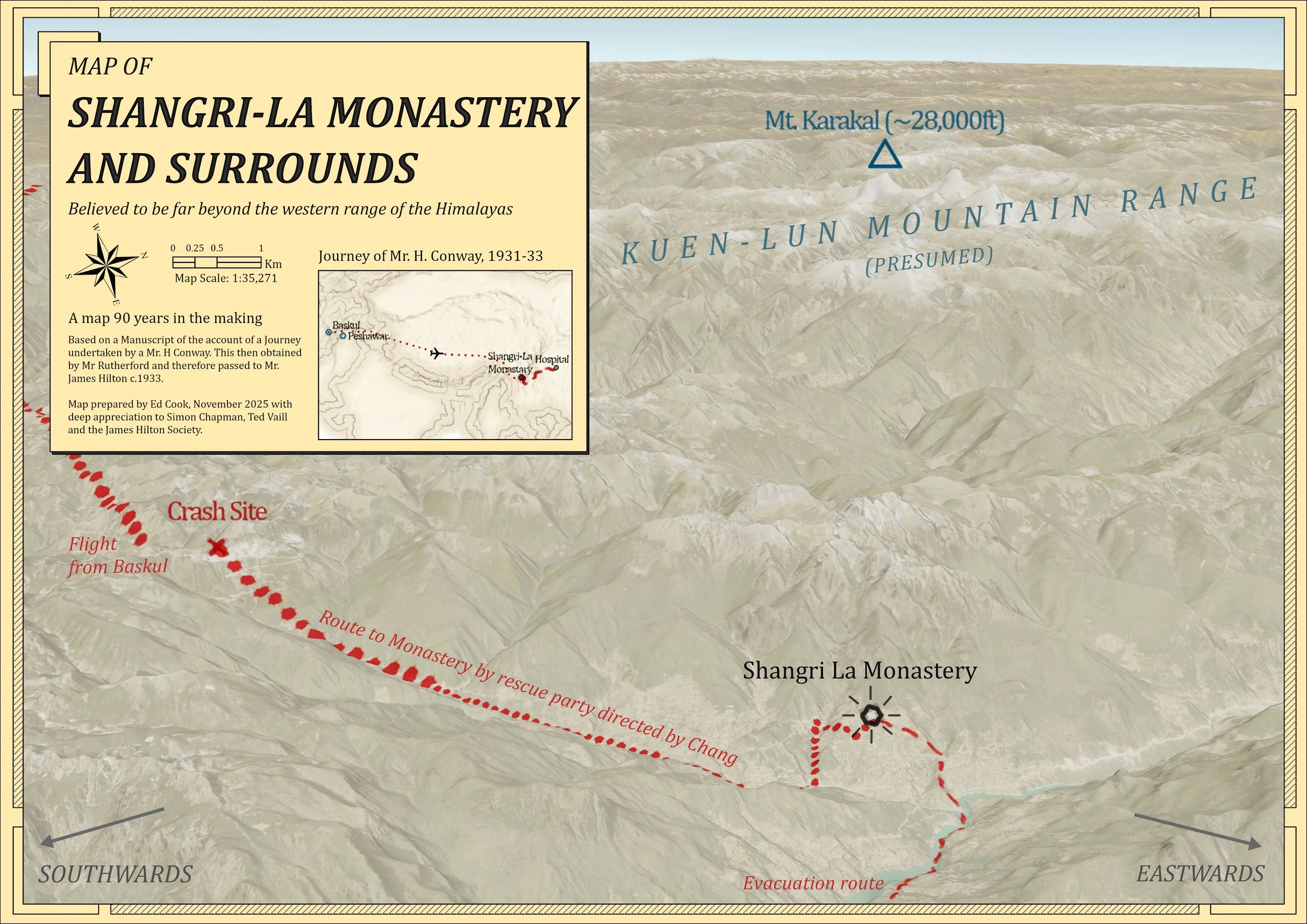 Map of Shangri-La Monastery and Surrounds (2025)