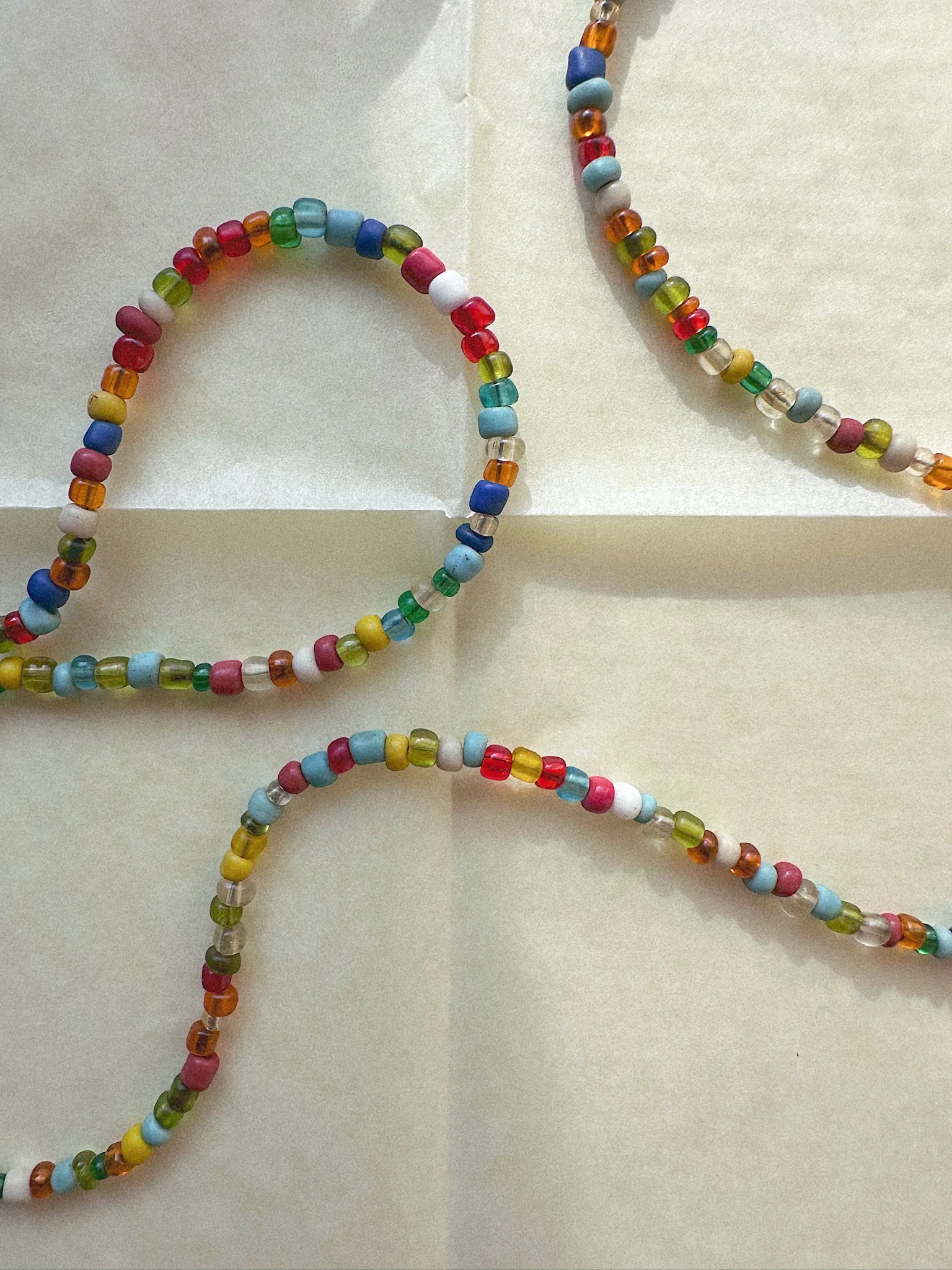 Tight photo of multicolor bead chain