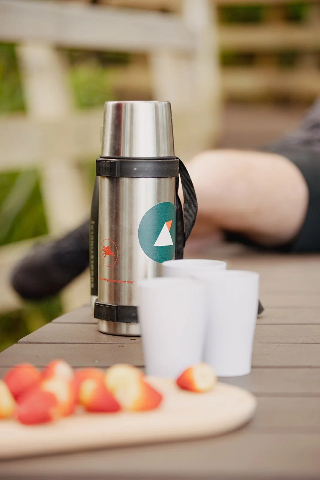 picnic of strawberries and coffee in remote west auckland rainforest on private tour