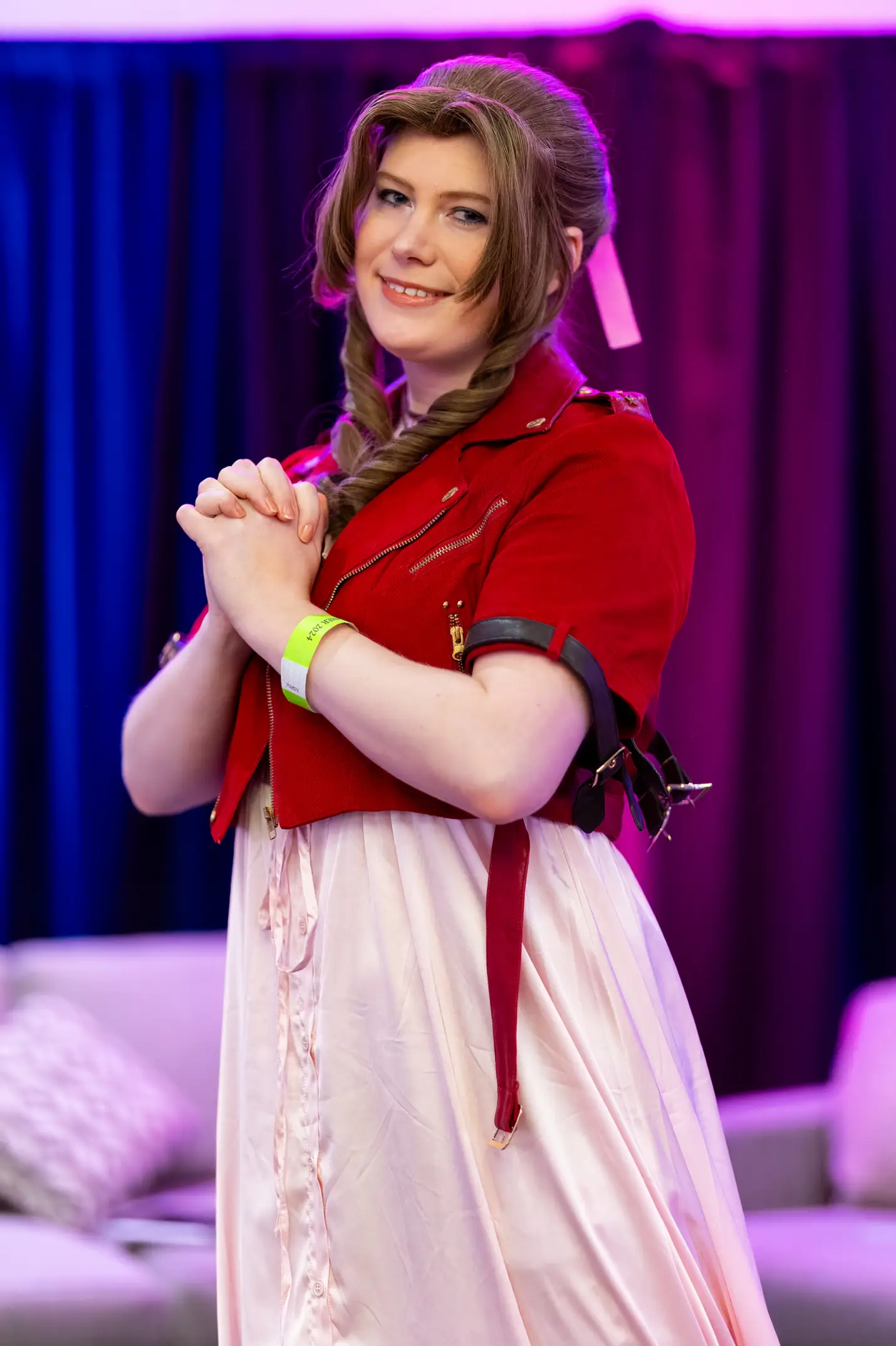 Aerith Gainsborough from Final Fantasy 7 Remake at KupoCon Vancouver 2024.