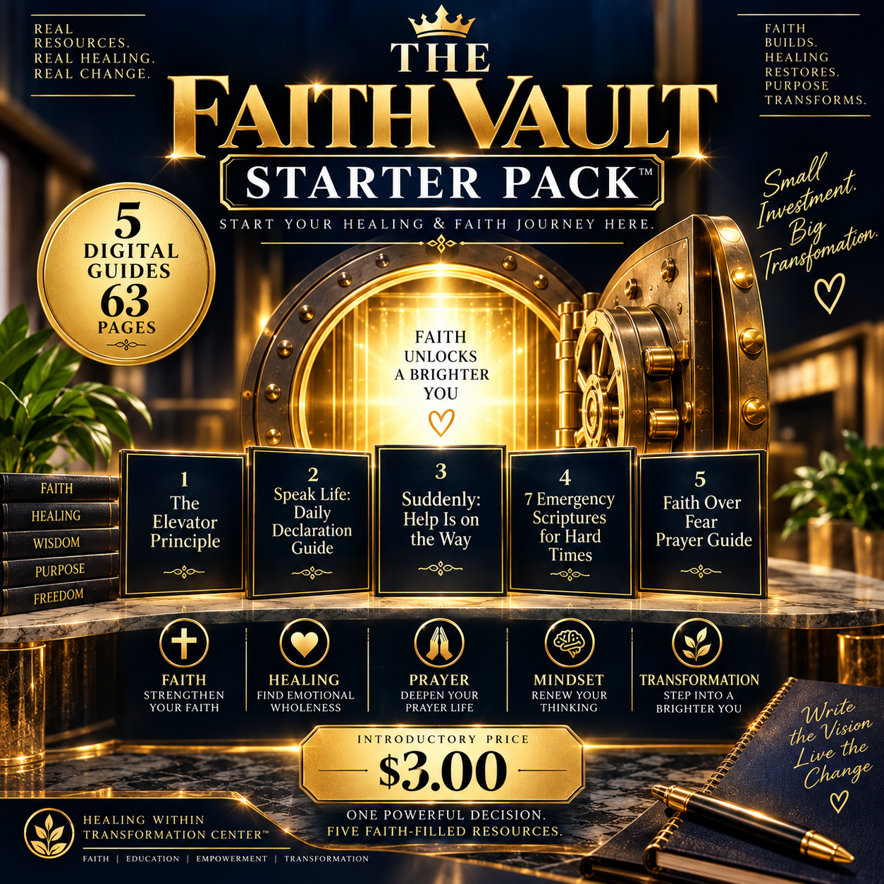 The Faith Vault Starter Pack™ | 5 Faith-Based Guides Bundle