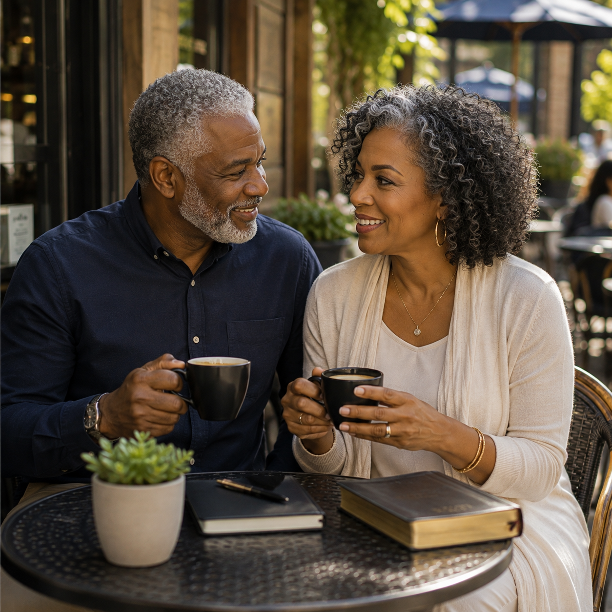 black senior couple