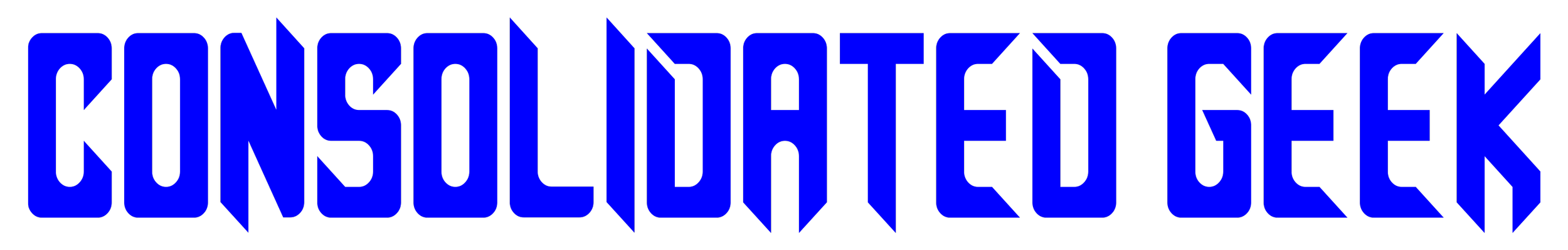 The text 'CONSOLIDATED GEEK' in large stylized blue font with a white background.