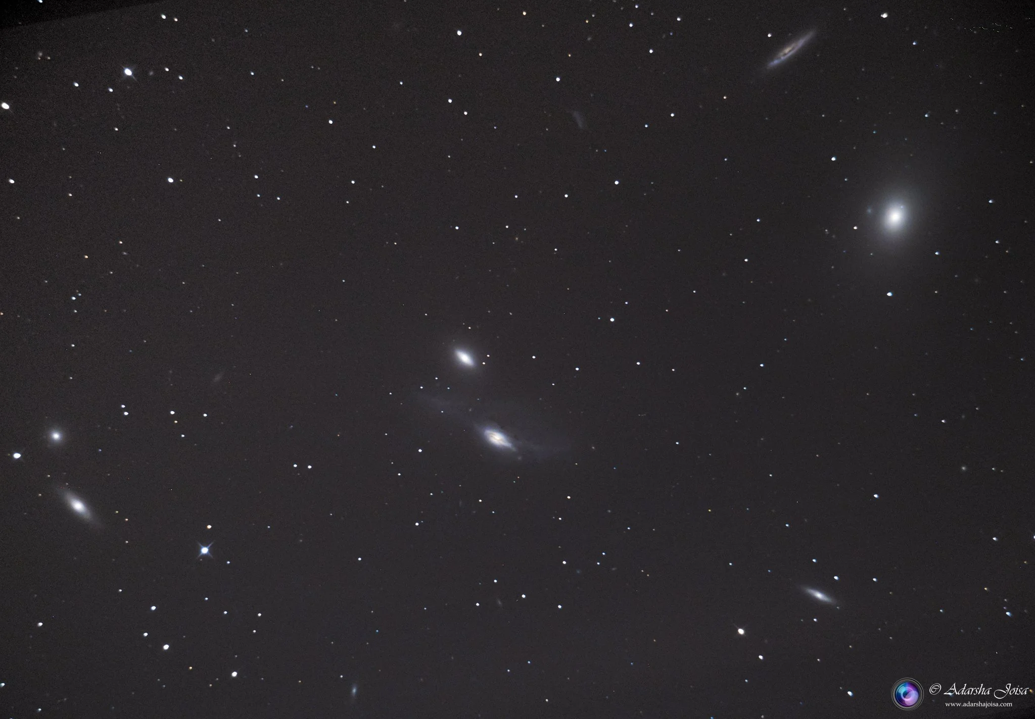 Eyes Galaxies and the Markarian Chain - part of the Virgo Cluster