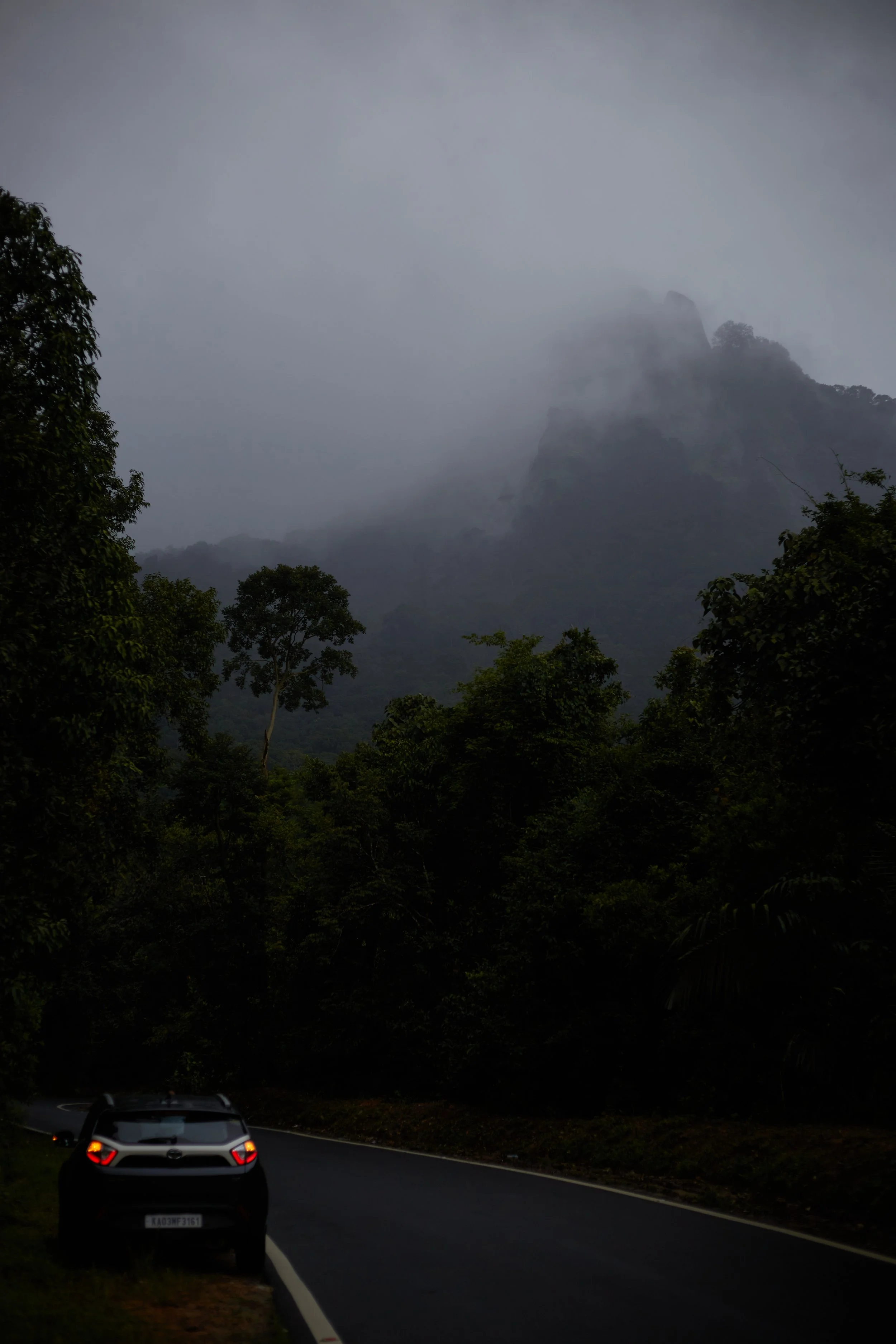 Dark moody mountain landscape