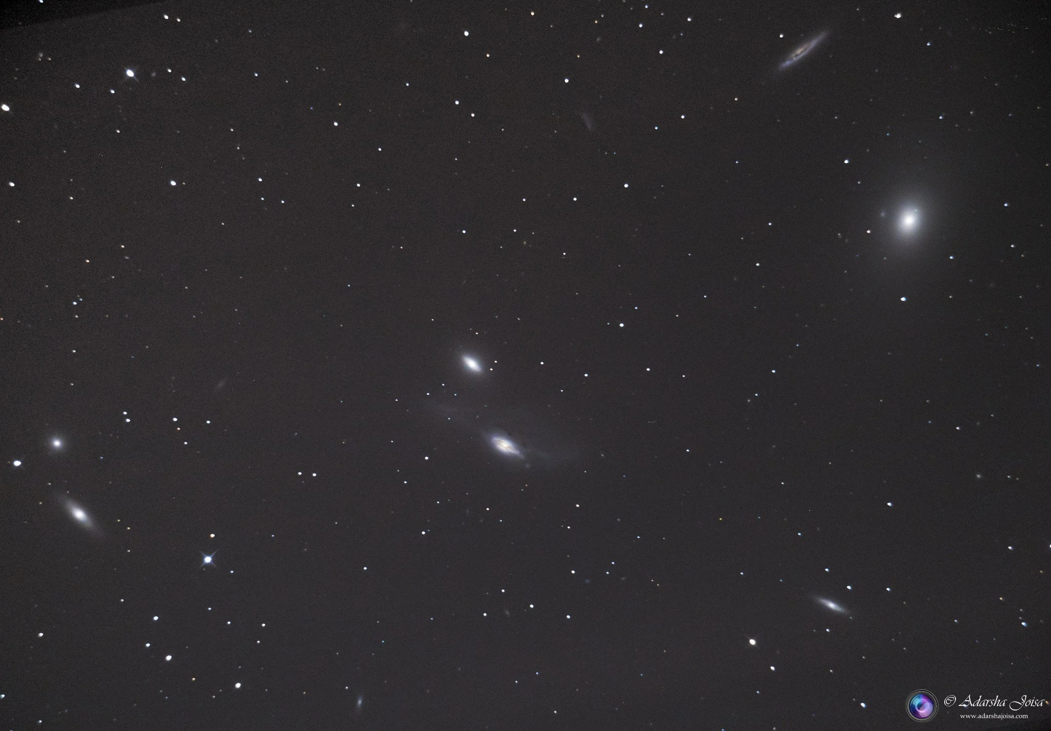 Eyes Galaxies and the Markarian Chain - part of the Virgo Cluster