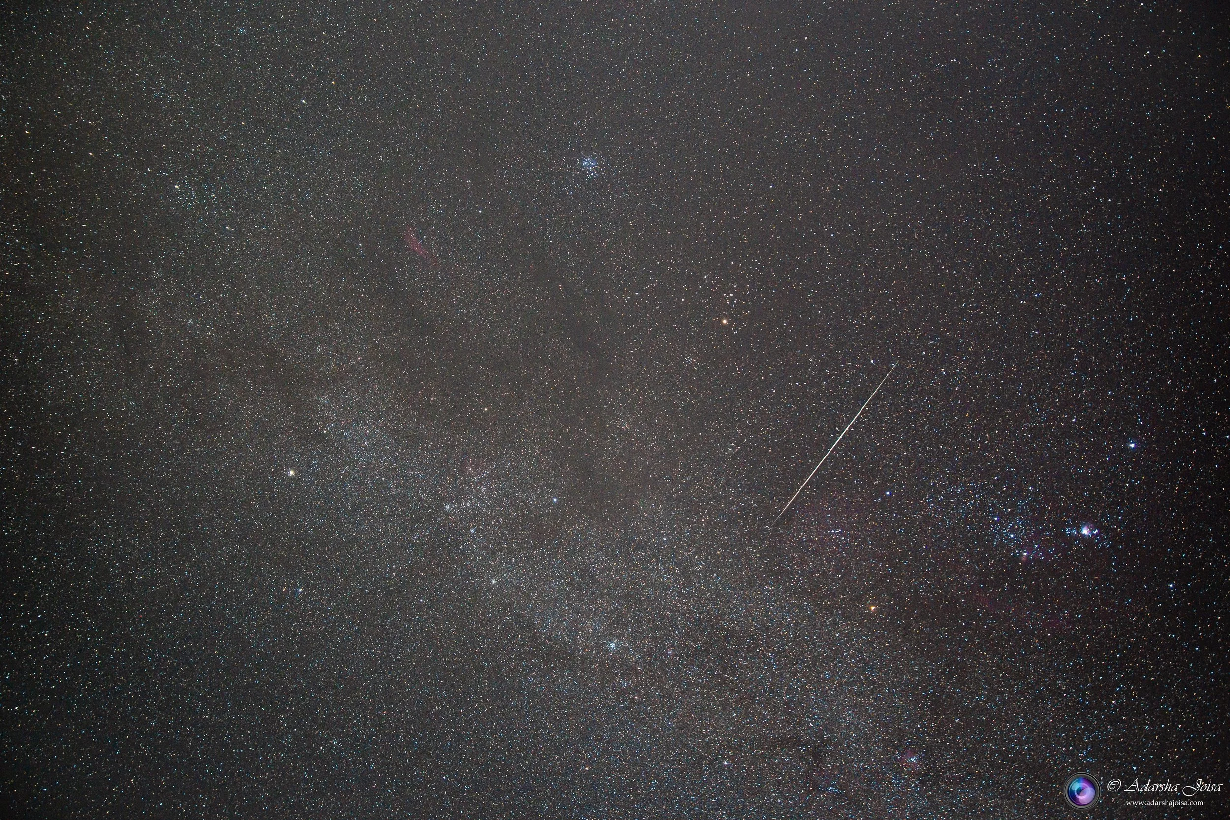 Geminid meteor across the Milky Way