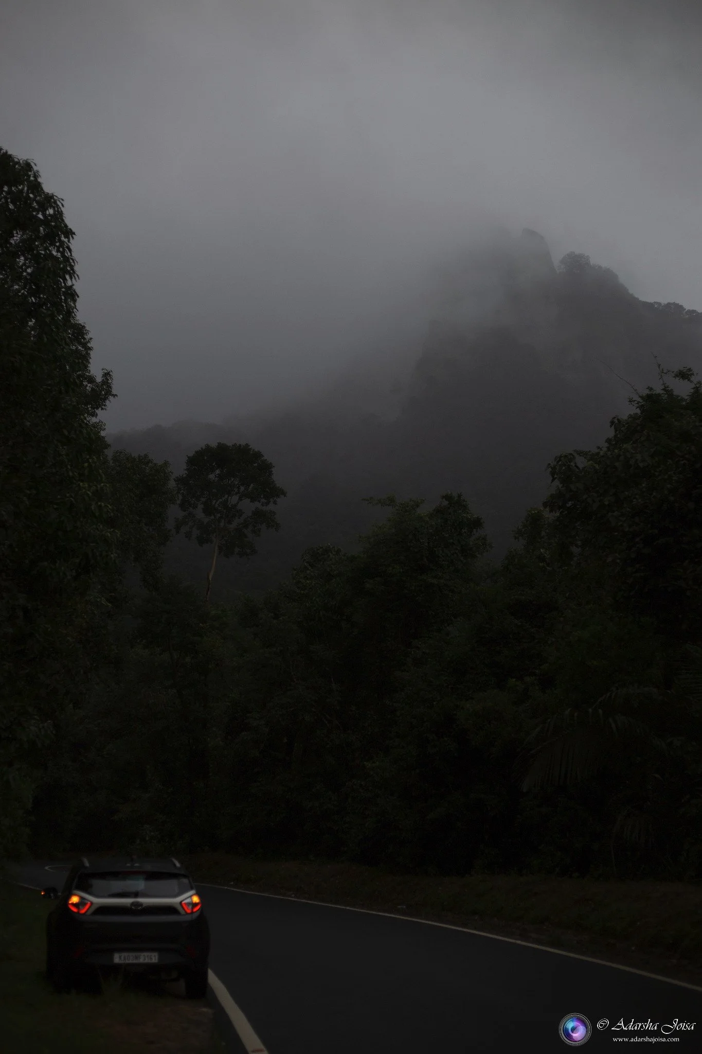 Dark moody mountain landscape