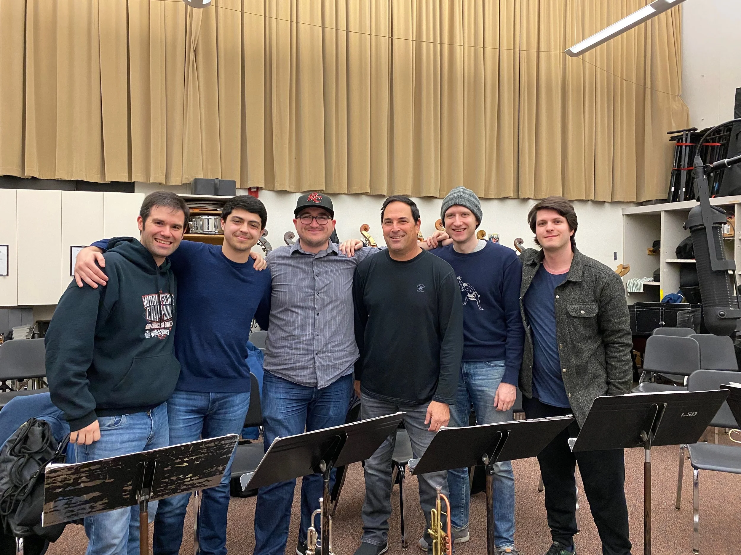 Recording with the Kyle Athayde Dance Party trumpet section