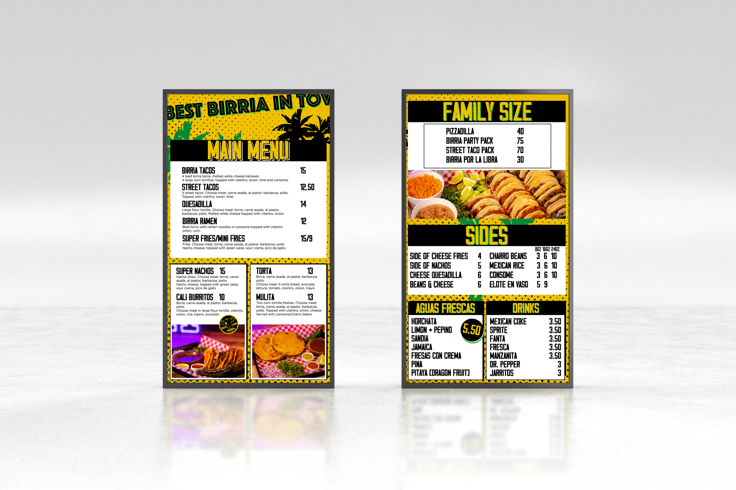 Digital menu design - Branding