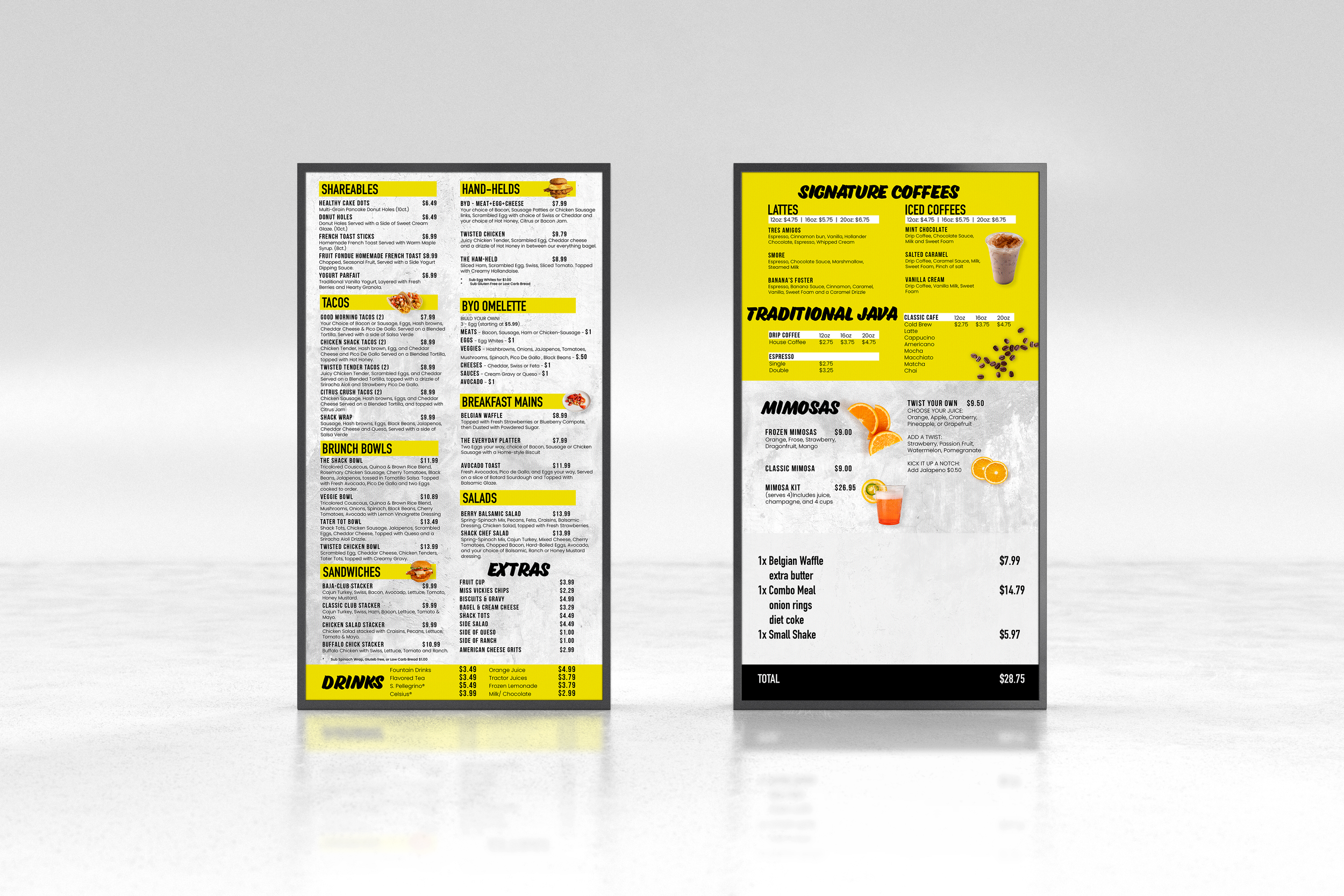 Digital menu design - Branding