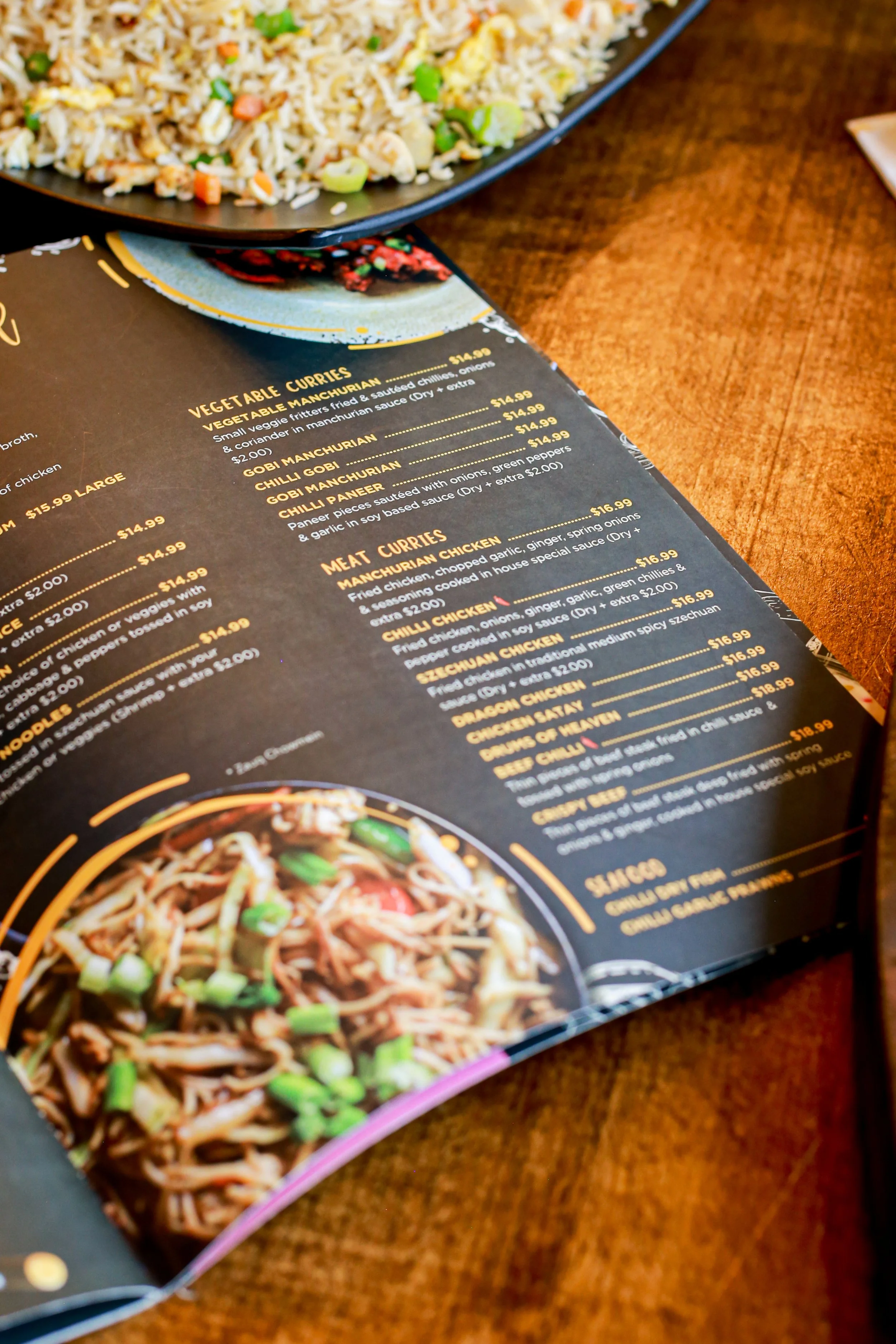 Menu design - Photography - Branding