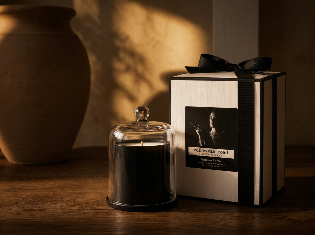Deluxe Candle with Glass Cloche