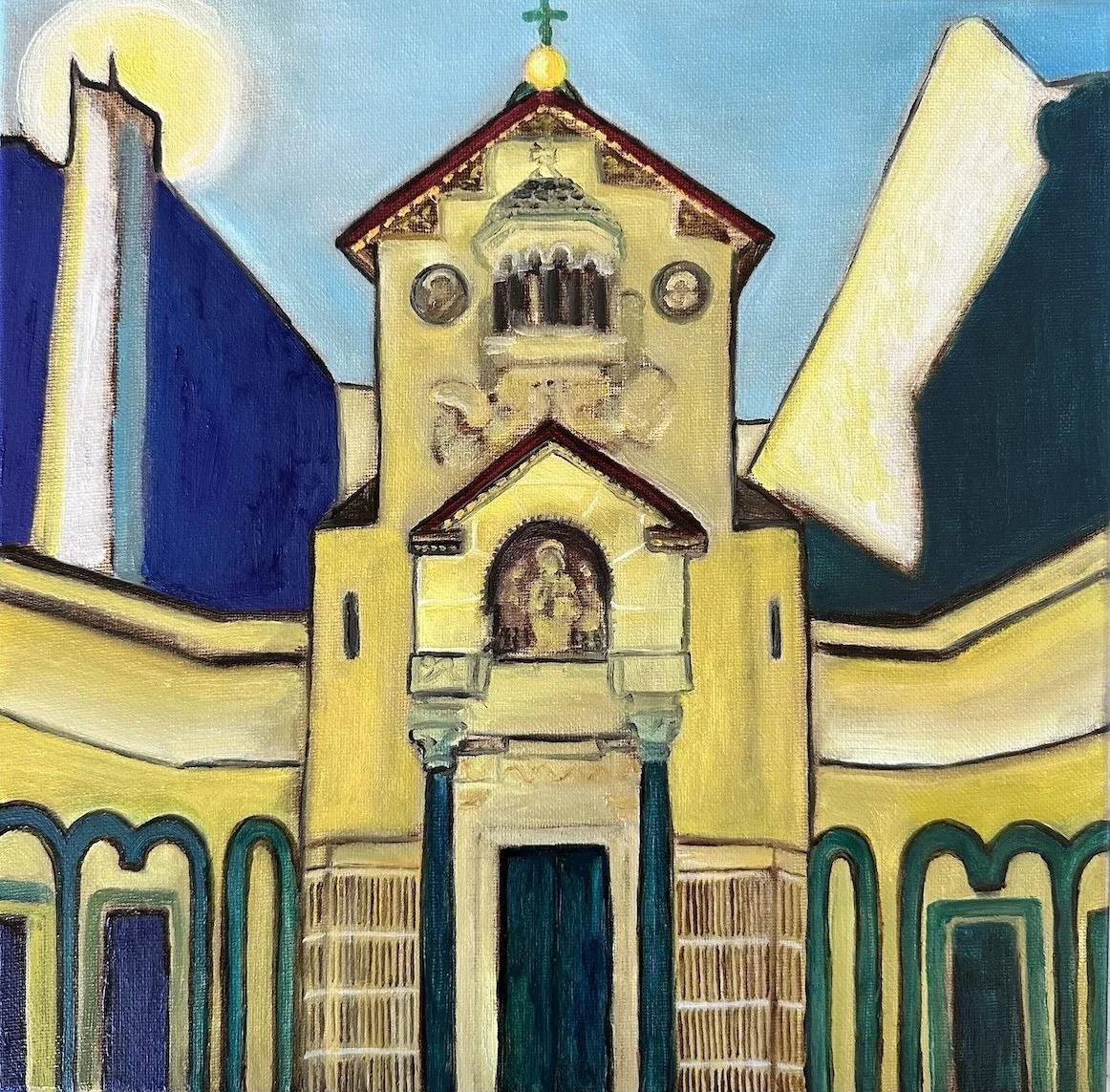 Saint-Jean-Baptiste Cathedral Paris
Oil on canvas 
30cm x 30cm 
2026