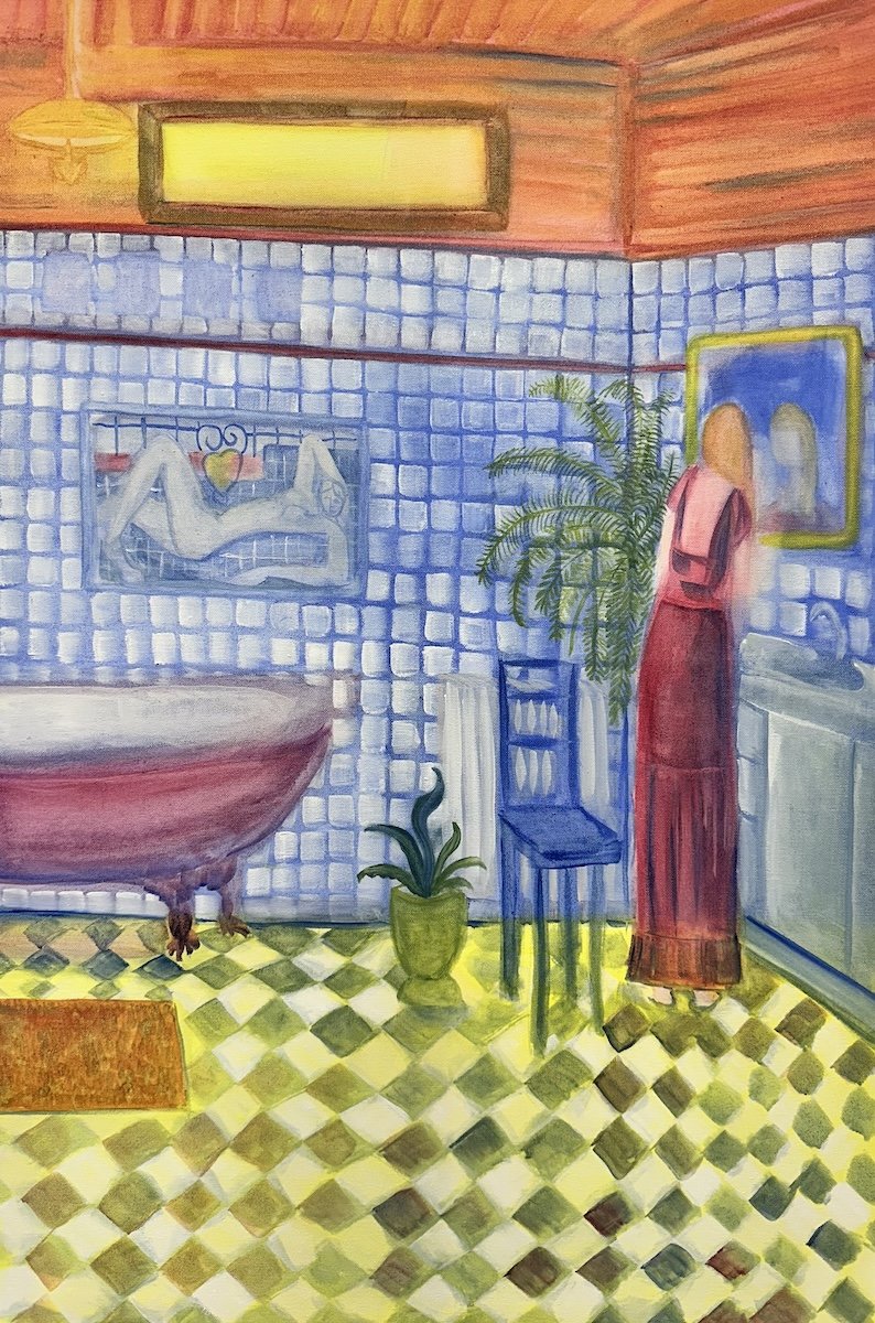 ‘Figure in Red’ from the series ‘And the walls whispered’ 
Oil paint on canvas 70cm x 40cm 
2026