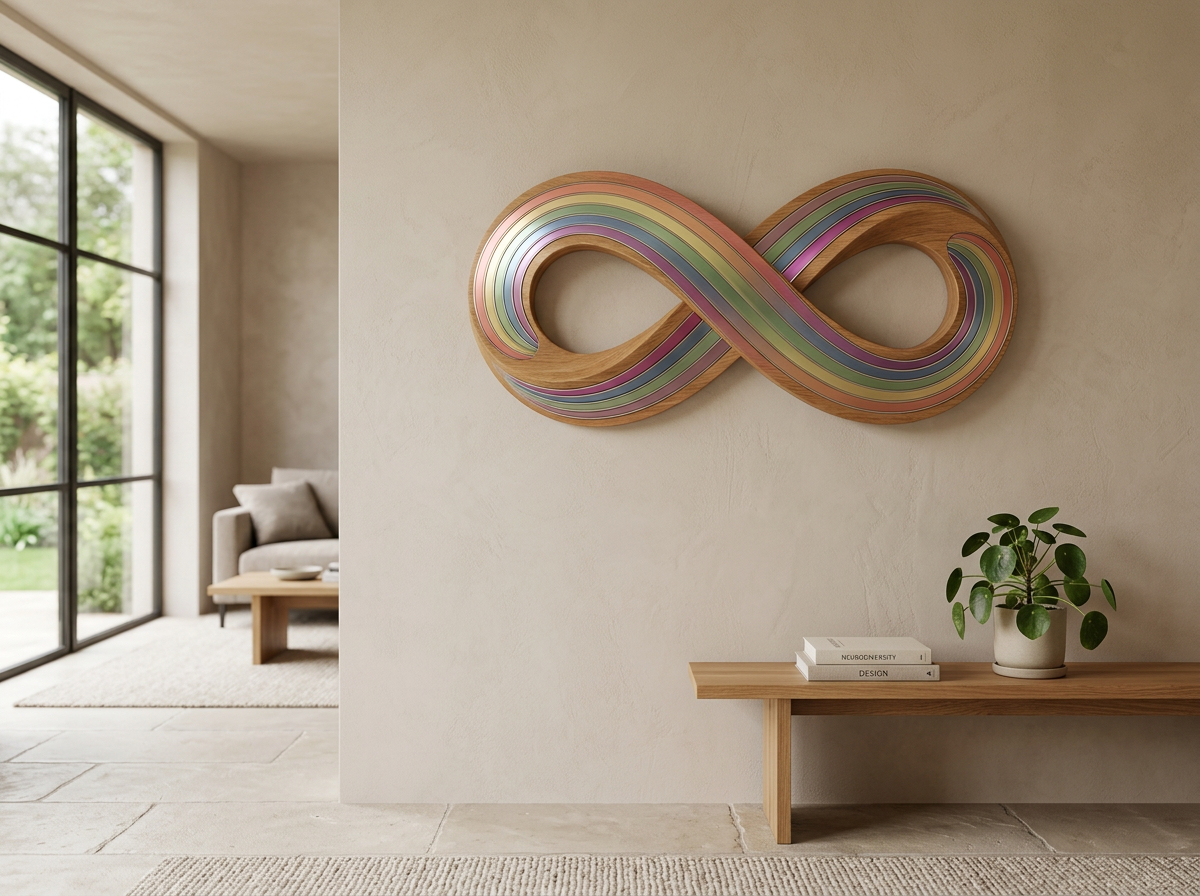 A rainbow infinity symbol for neurodiversity