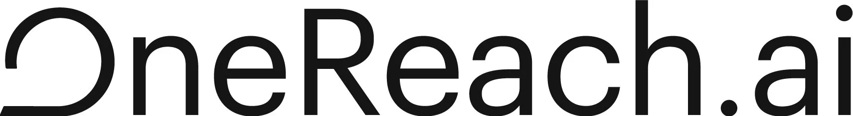 Logo of OneReach.ai, featuring the company name in black text with a stylized 'O' that has a cutout