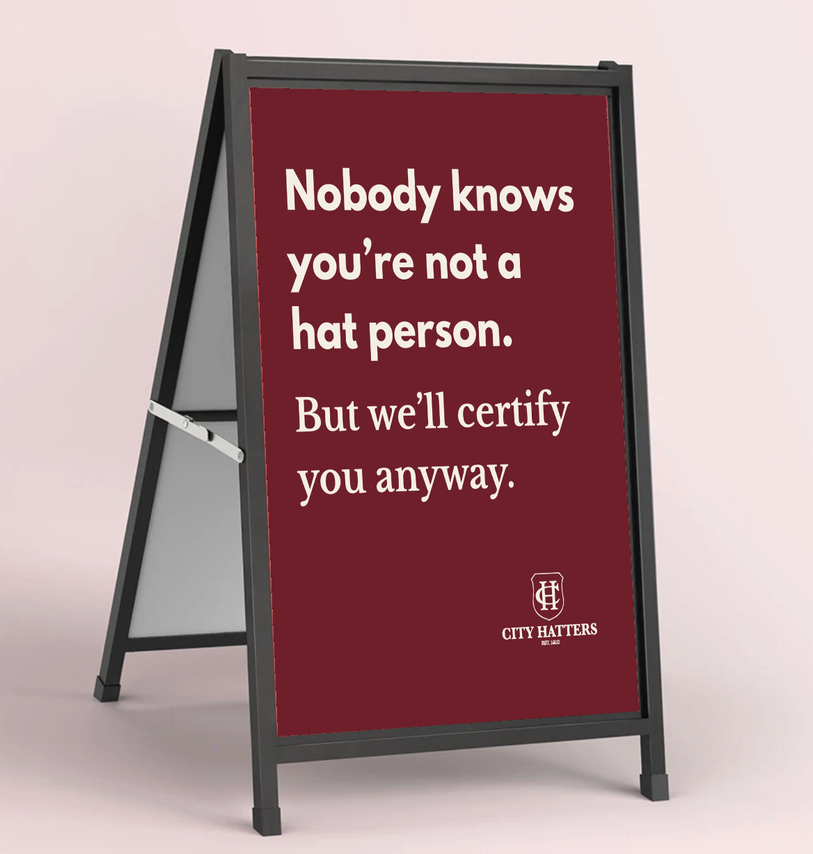Sign outside of City Hatters
