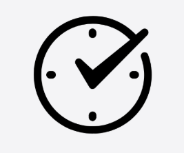 Clock with a checkmark inside