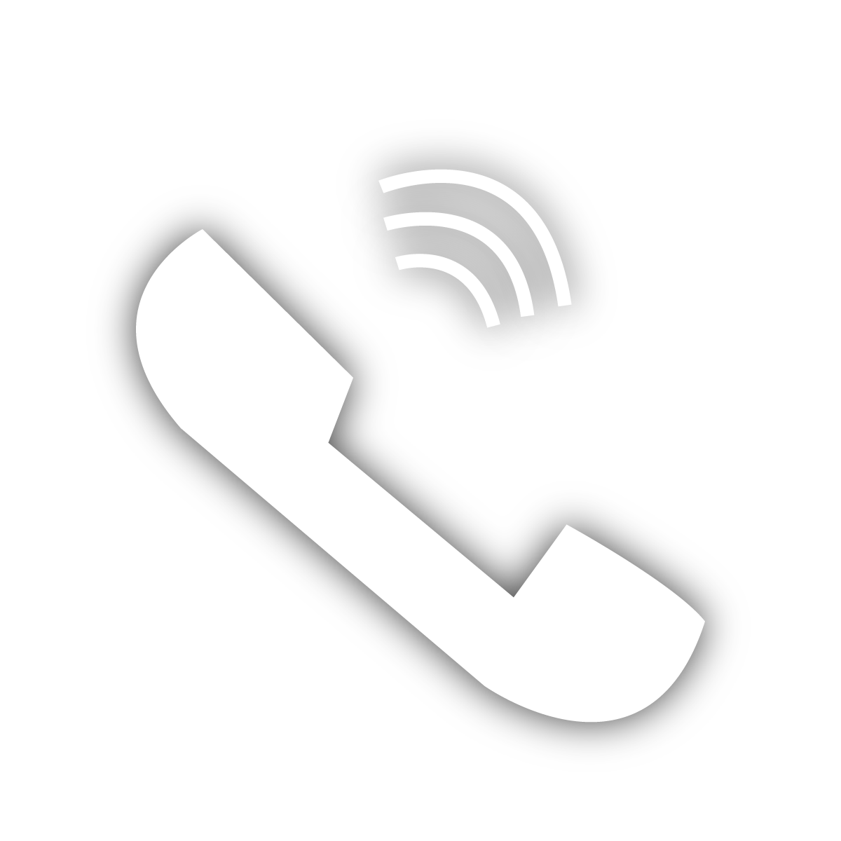 Icon of a phone receiver with wireless signal lines, representing phone or call feature.