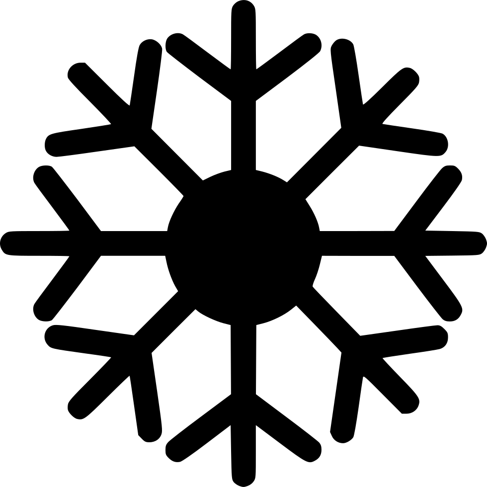 Outline of a snowflake with geometric patterns.