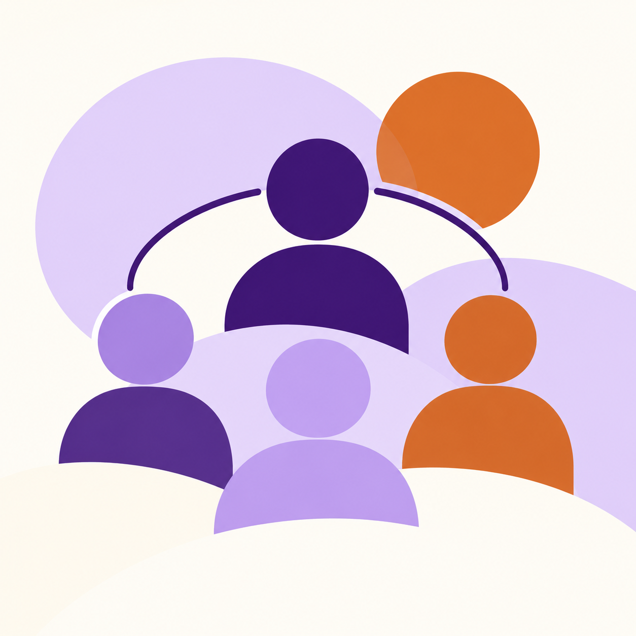 Abstract illustration of people - one to one support, advice and guidance