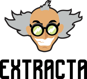 Logo of Extracta with a scientist