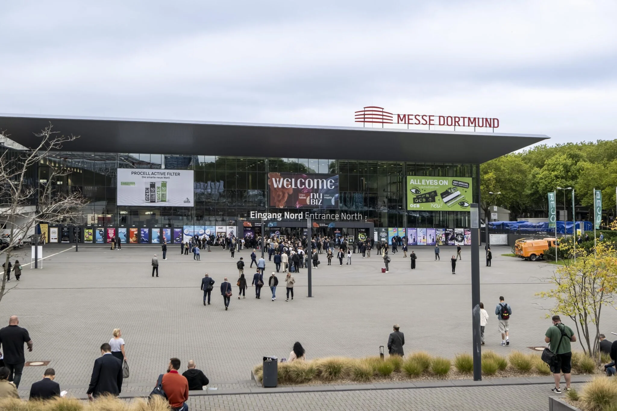Messe Dortmund with the entrance of the Inter Tabak 2026 Fair