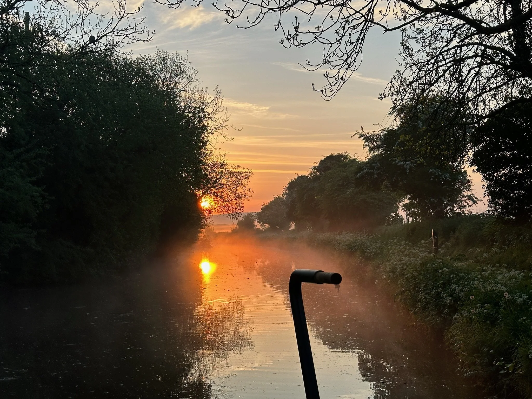 Sunset, Narrowboat Stern