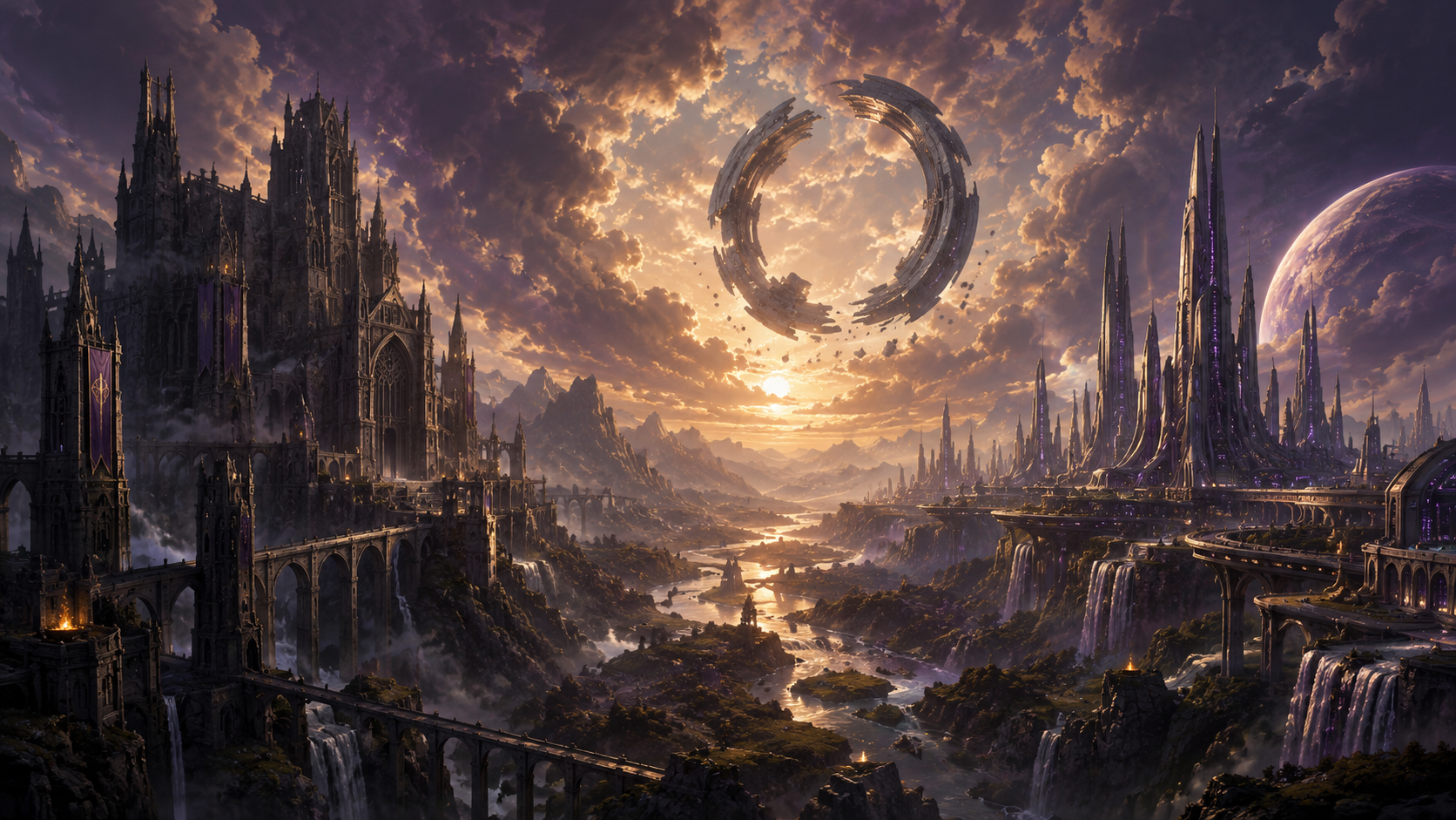 Fantasy and science fiction landscape representing Zaqterran Publishing.