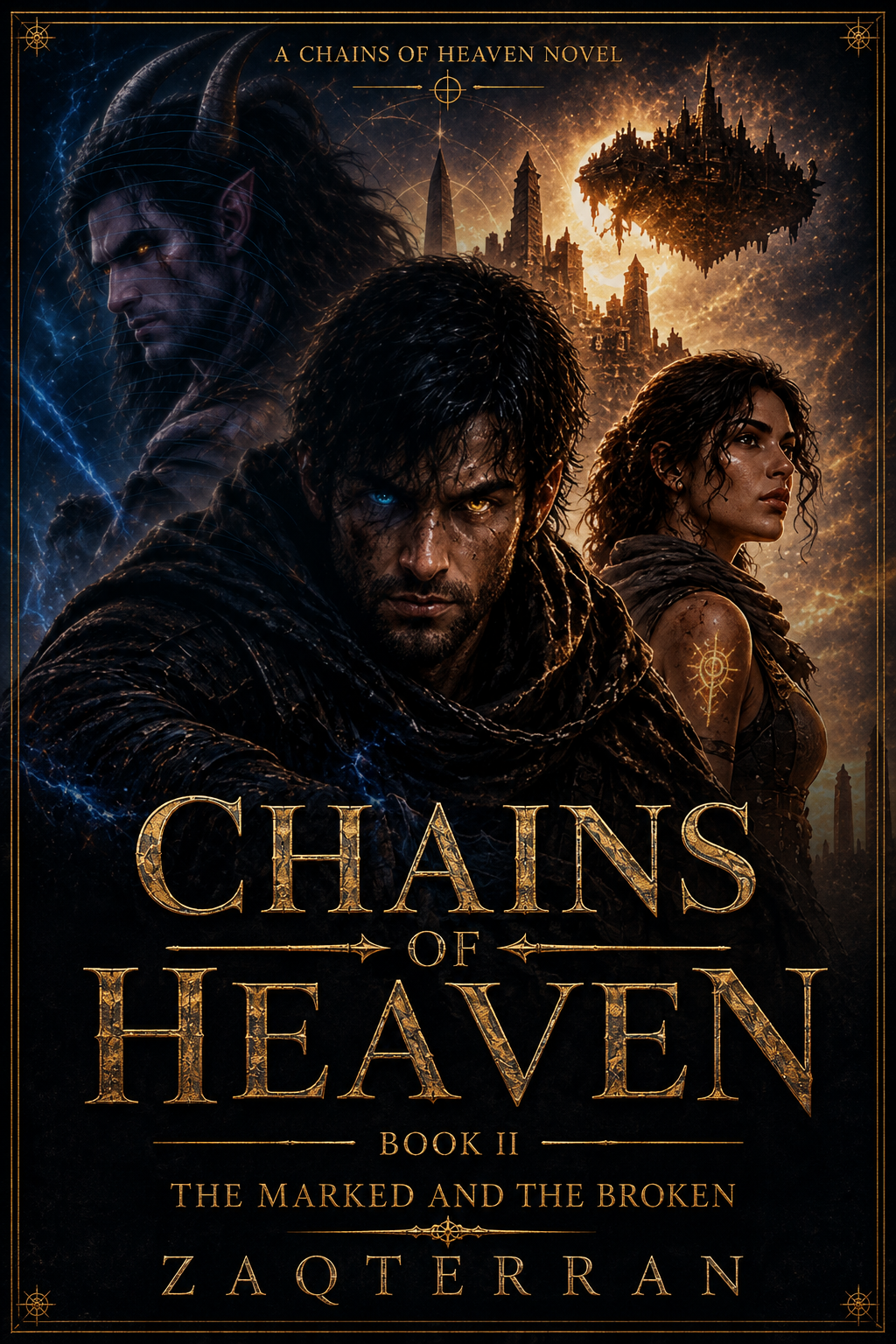 Cover of The Marked and the Broken, Book Two of the Chains of Heaven series by Zaqterran.