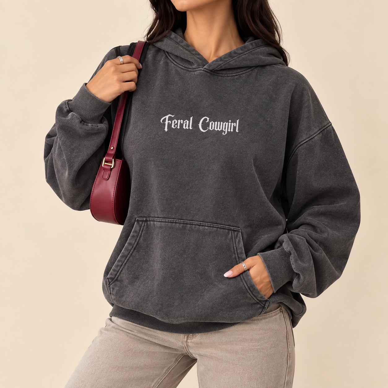Feral Cowgirl Washed Hoodie
