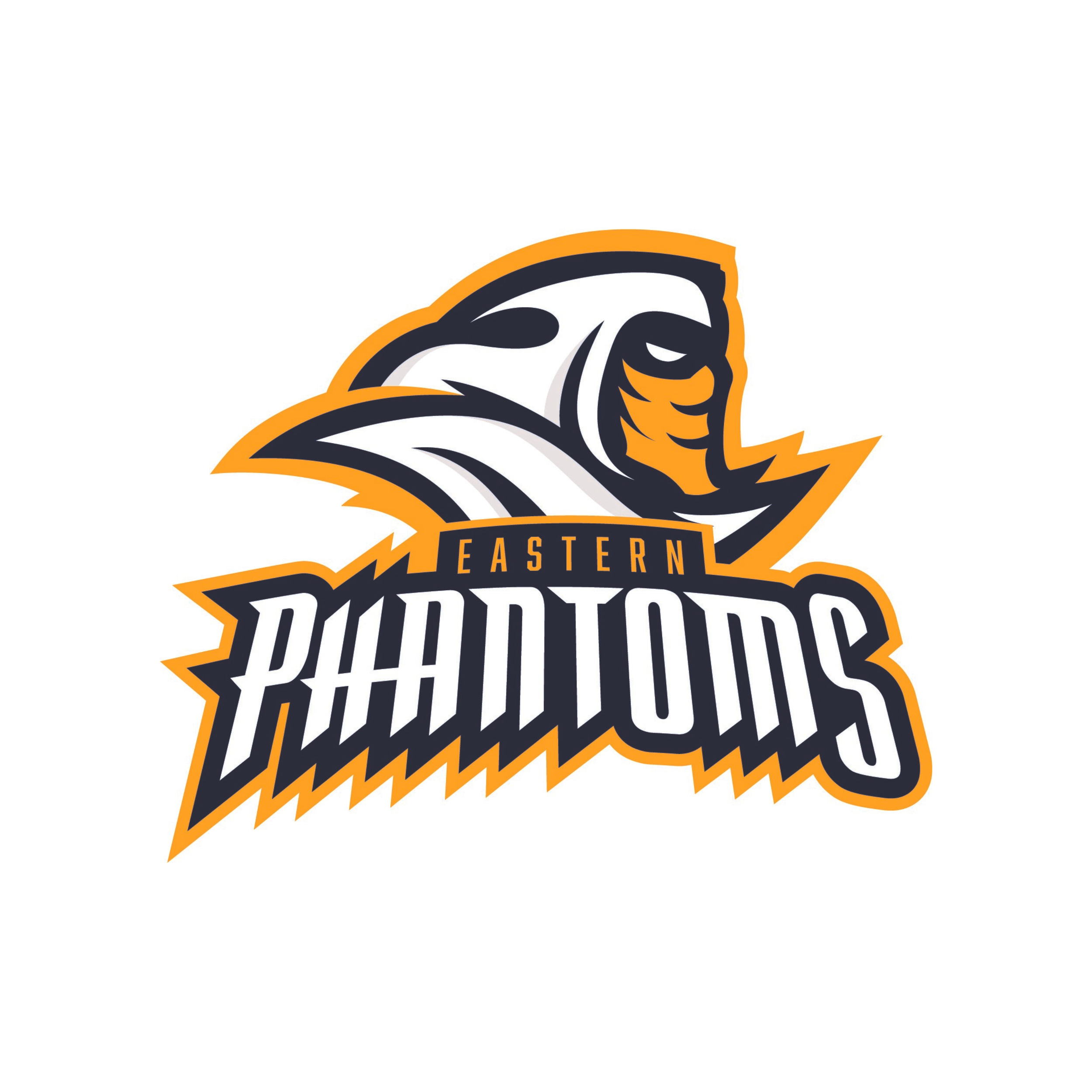 Logo of Eastern Eastern Dodgers with a stylized eagle with orange and navy blue accents.