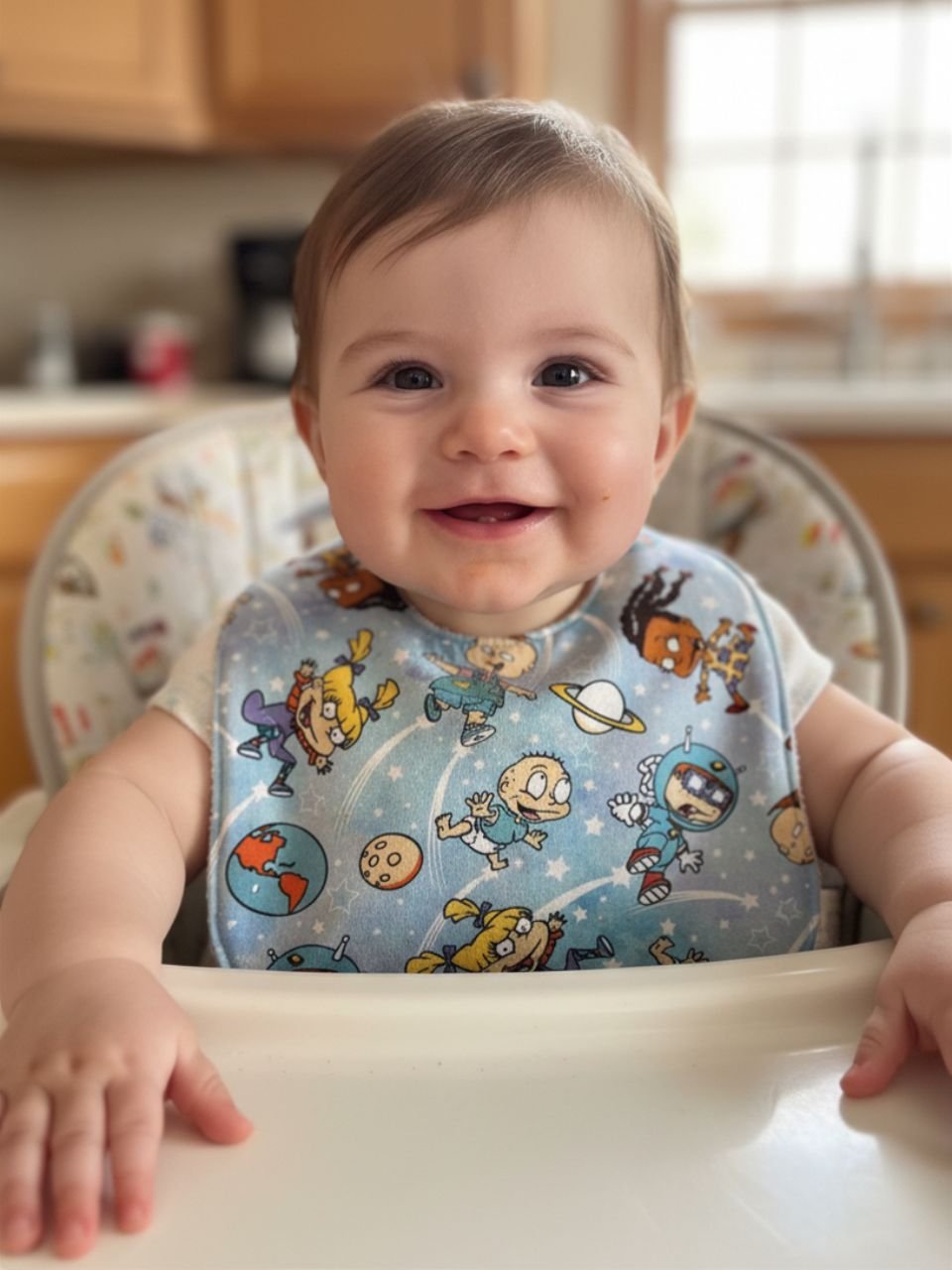 Animated Childhood Characters Baby Bib - 6-12 months
