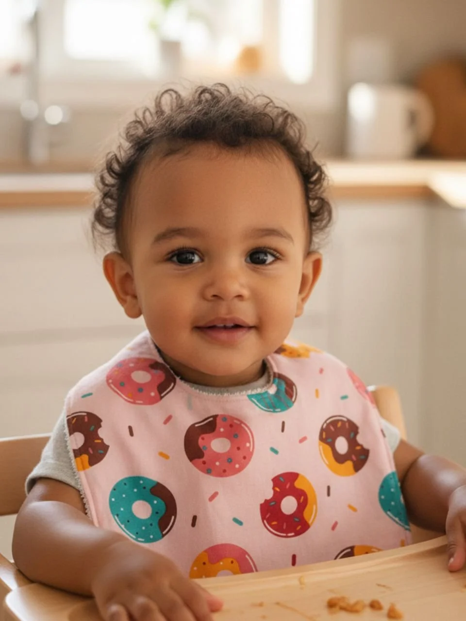 Pink Donut Baby Bib - 12-18 months