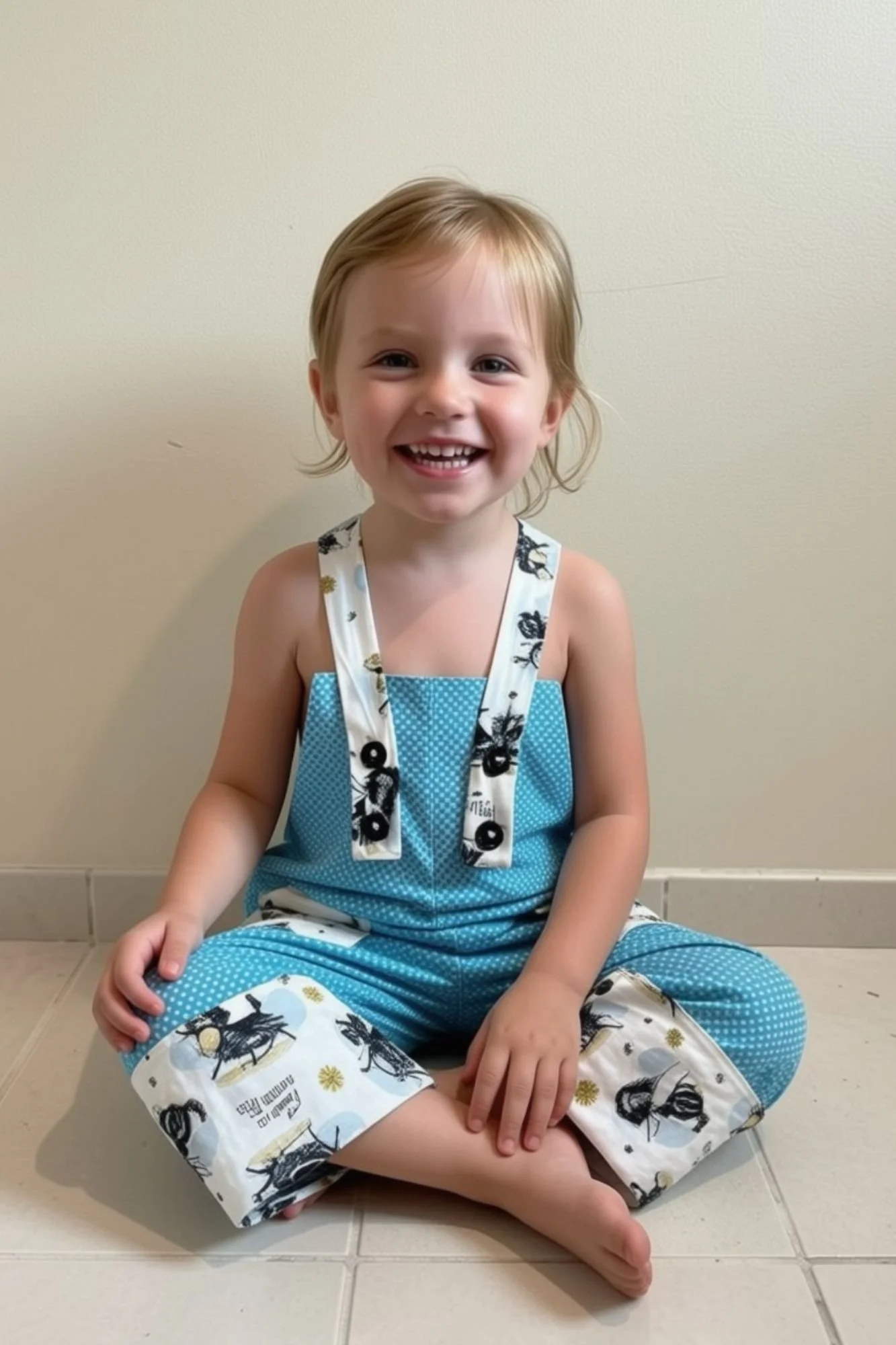 Black Mischievous Dog Overalls - 4 years