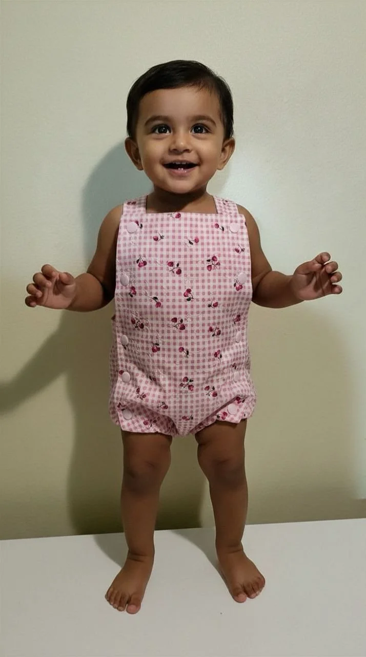 Pink Berry Overall Onesie - 12 months
