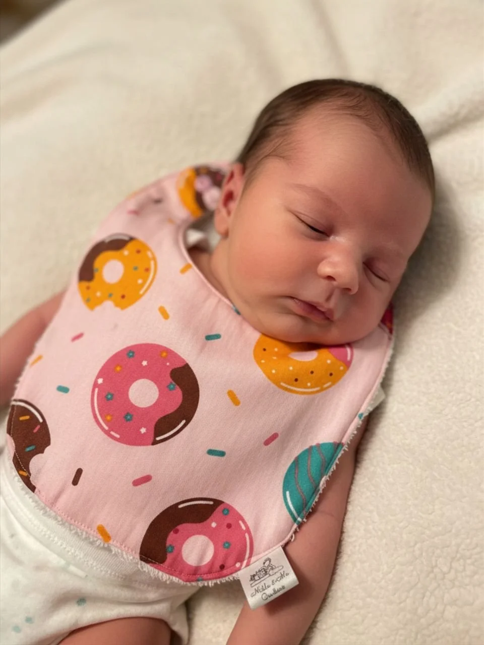 Pink Donut Baby Bib - 0-3 months