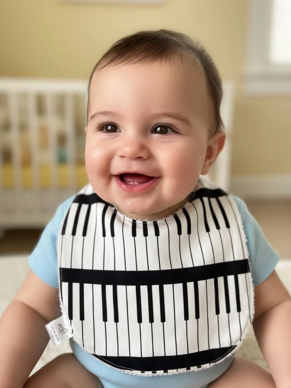 Piano Keys Musical Baby Bib - 6-12 months