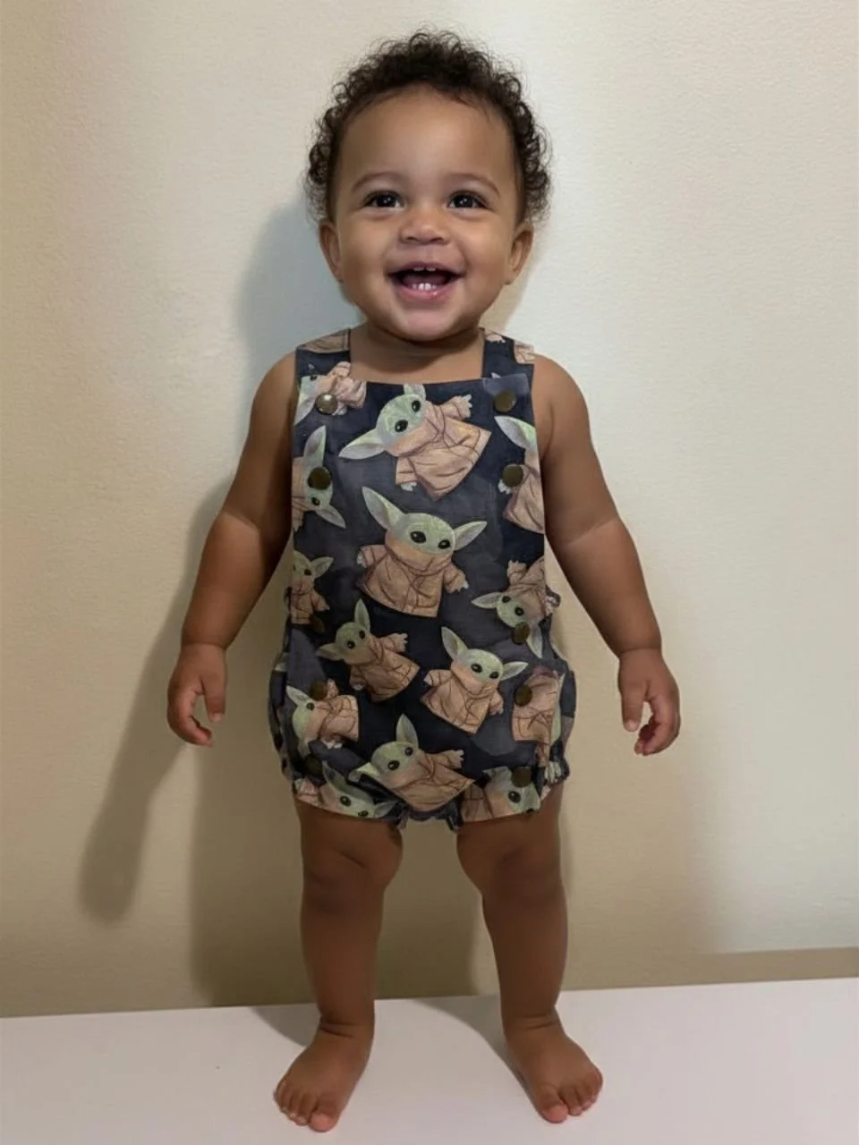 Cute Alien Overall Onesie - 12 months
