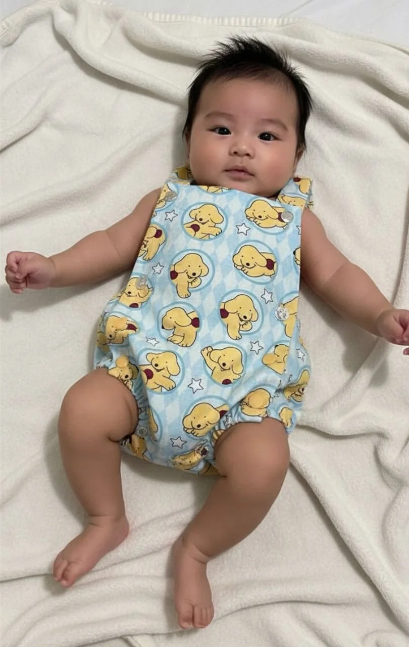 Yellow Dog Character Overall Onesie - 6 months