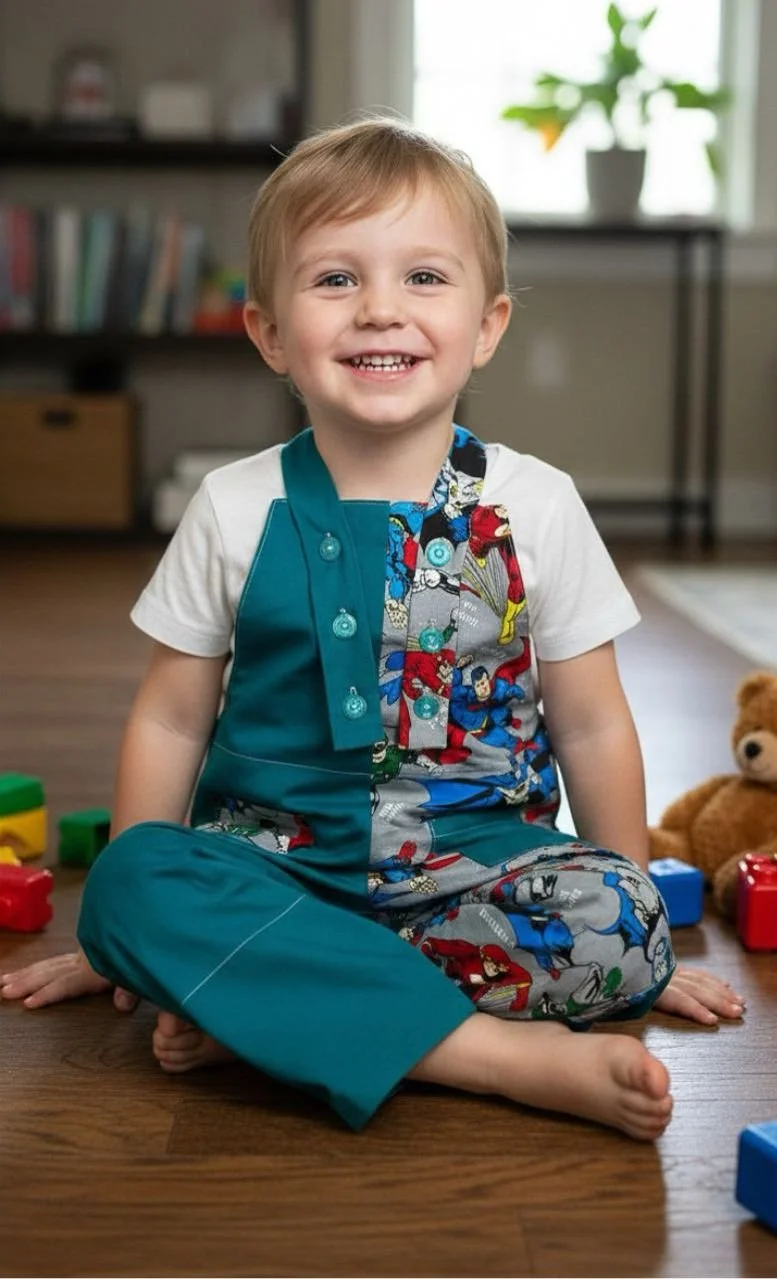 Superhero Overalls - 4 years
