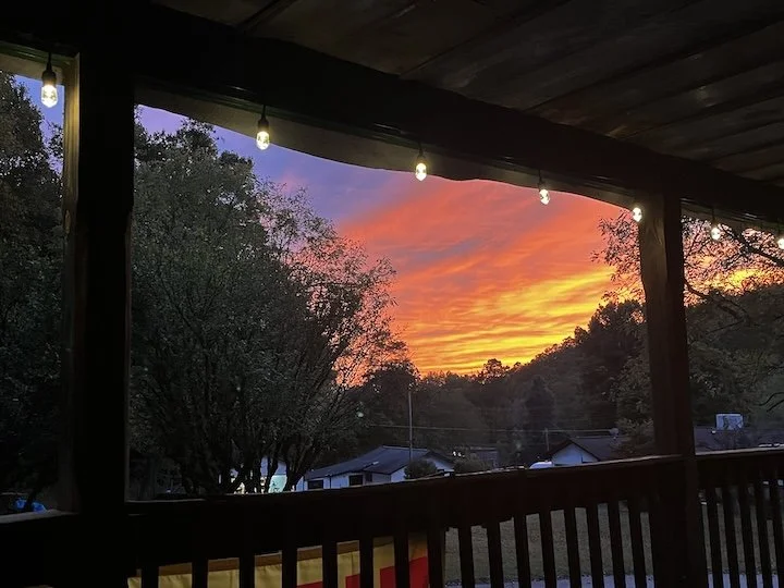 Sunset from the store porch