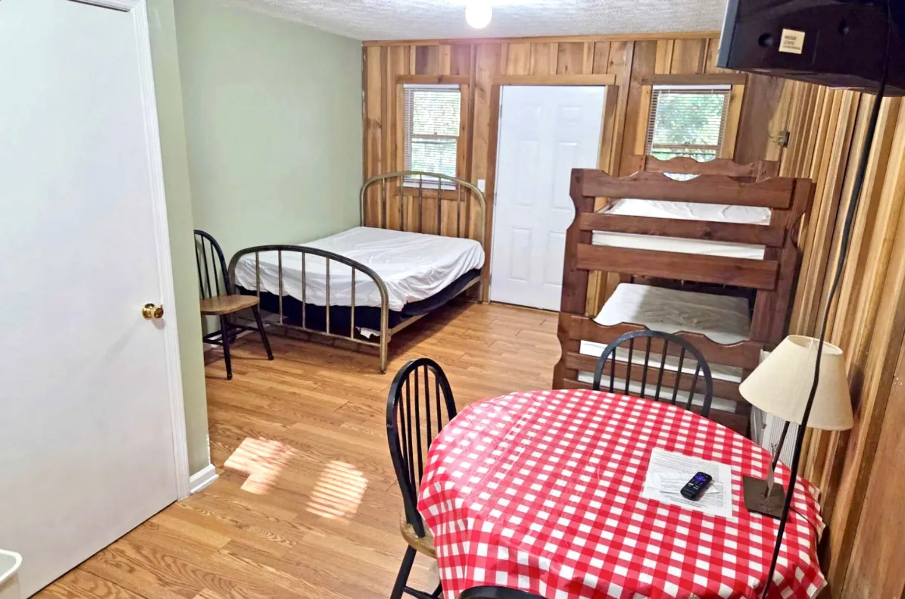 Beds and dining area 