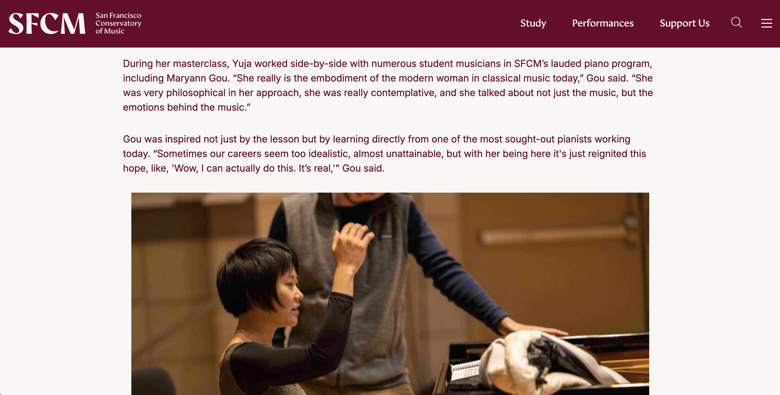 Yuja Wang masterclass