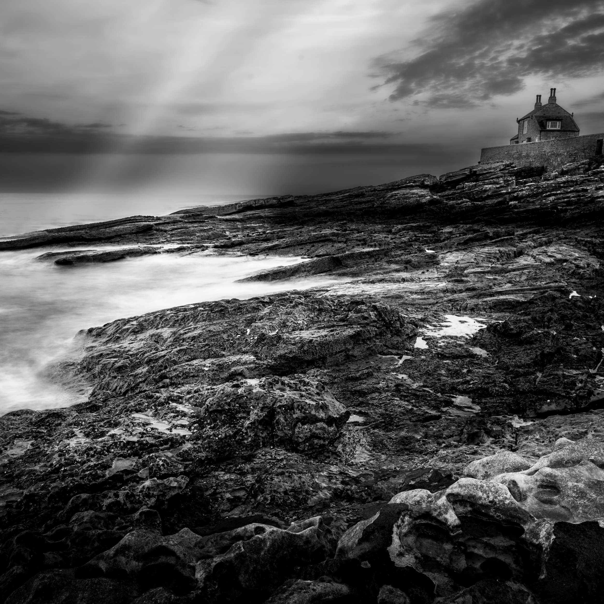 Bathing House B&W with rays.jpg