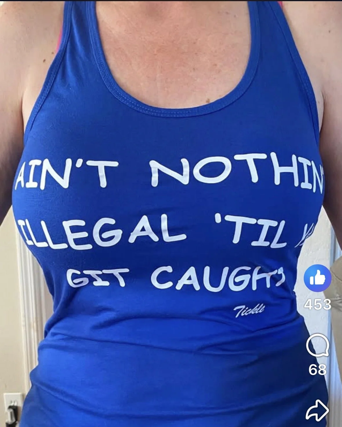 Moonshiner Tickle T-Shirt Aint Nothin Illegal Womens Tank