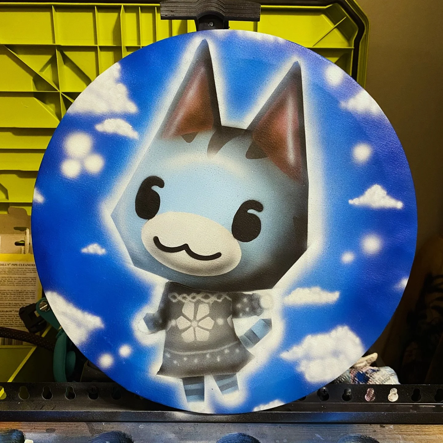 Commission for @jessintipede ! 
The sweater was so hard to do, I had to redo it like 2-3 times.
I need to do more low poly figures!

#airbrush #lowpoly #animalcrossingart #gamecube #animalcrossing